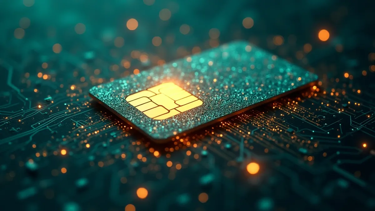 Smartphone showing eSIM connectivity in Kazakhstan with steppe landscape