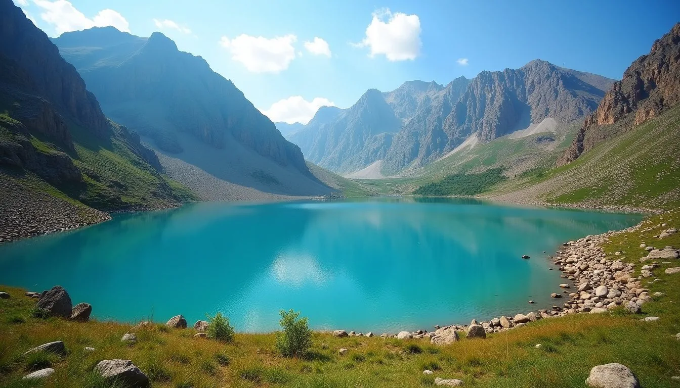 Ile-Alatau National Park mountains above Almaty Kazakhstan