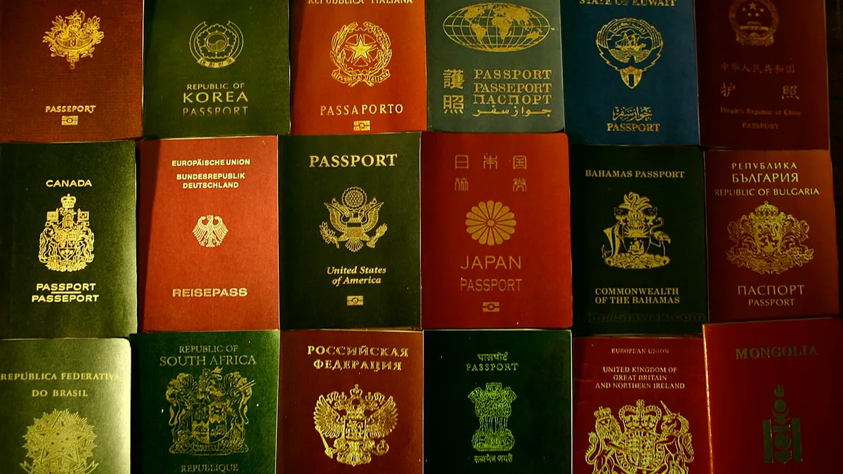 Passport and boarding pass on a travel map representing visa-free entry to Kazakhstan