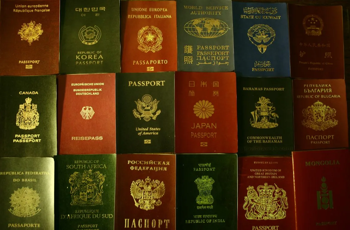 Kazakhstan passport with visa-free entry stamps from multiple countries