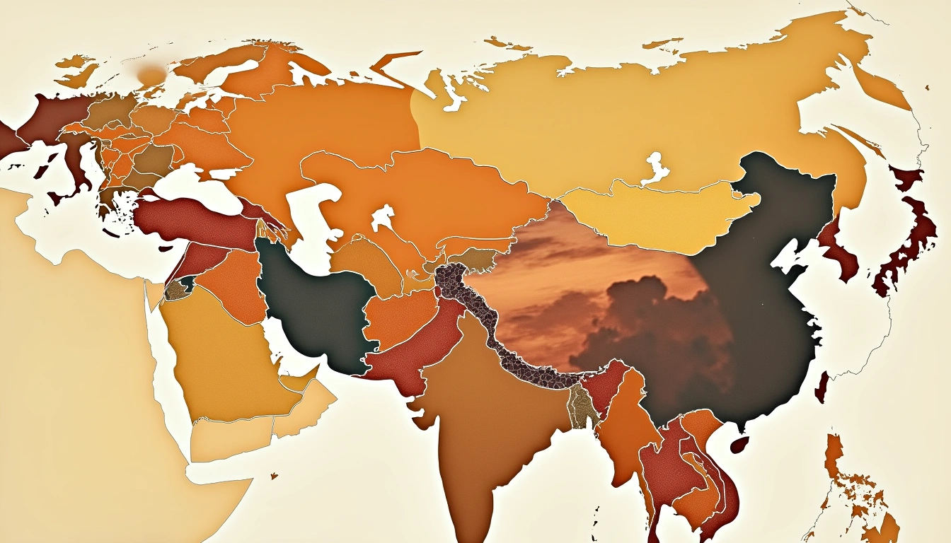 Map showing all seven countries ending in stan across Central and South Asia