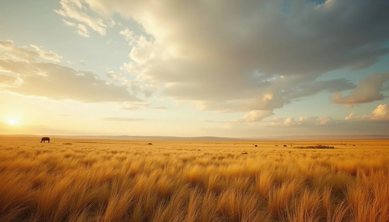 Vast Kazakh steppe stretching to the horizon with a lone horseman