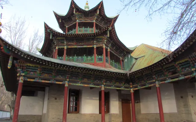 Decorated historic mosque museum in Zharkent