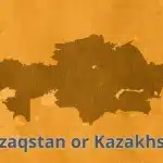 Map of Qazaqstan vs Kazakhstan highlighting name changes